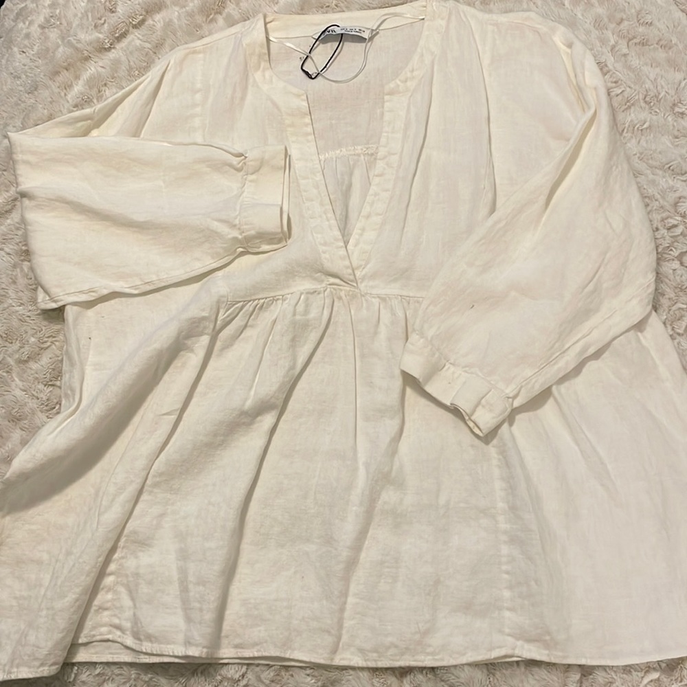 White Zara, flowy shirt